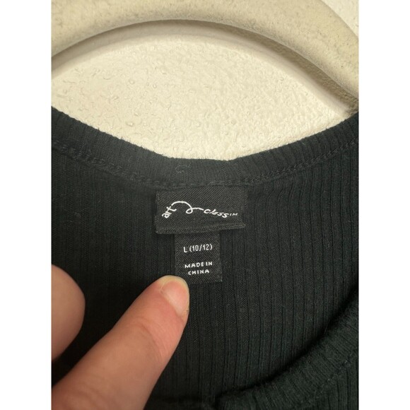 Art Class Large Ribbed Knit Tops 2 Pack Black Pink Short Sleeve Cotton Blend - Picture 5 of 16